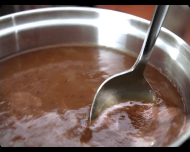 Video Reference: Food, Dish, Cuisine, Brown sauce, Ingredient, Gravy, Chocolate, Cajeta, Paste, Nut butter, Person