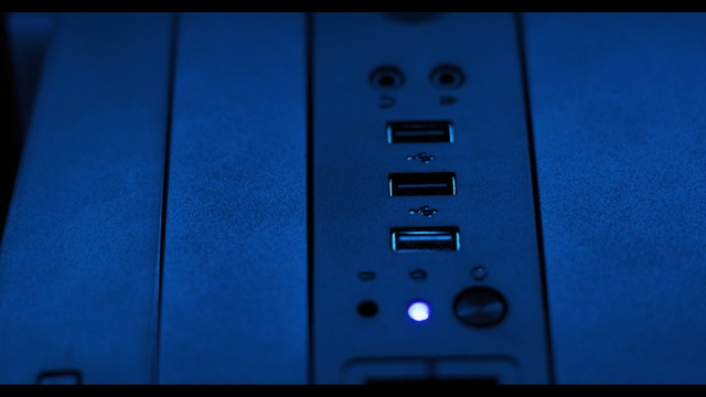 Video Reference: blue, black, light, cobalt blue, azure, technology, atmosphere, electronic device, line, electric blue, Person