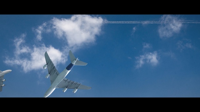 Video Reference: sky, airplane, air travel, aviation, cloud, atmosphere, daytime, aircraft, airliner, aerospace engineering