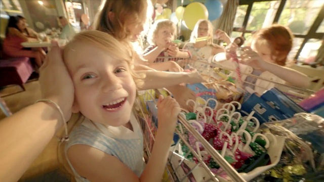 Video Reference: child, girl, fun, toddler, summer, food, play, smile, Person