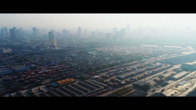 Video Reference: solar dish, city, skyscraper, reflector, architecture, skyline, device, urban, downtown, building, cityscape, football stadium