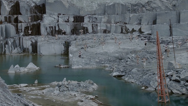 Video Reference: water, ice, freezing, formation, quarry, geology, glacial landform, winter, melting, Person