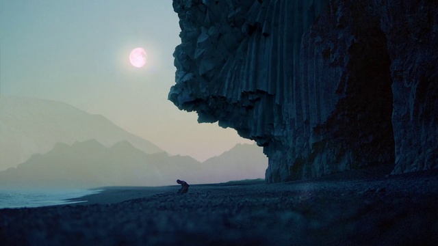 Video Reference: Sky, Blue, Atmospheric phenomenon, Light, Screenshot, Atmosphere, Terrain, Sea, Cliff, Calm