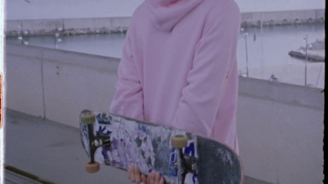 Video Reference: Purple, Pink, Skateboard, Skateboarding Equipment, Longboard, Sports equipment