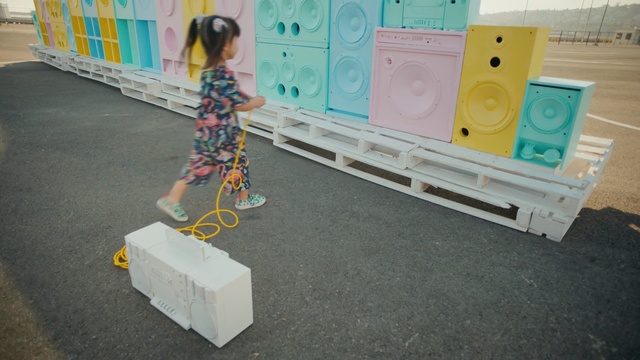 Video Reference: yellow, play, floor, design, furniture, flooring, table, space