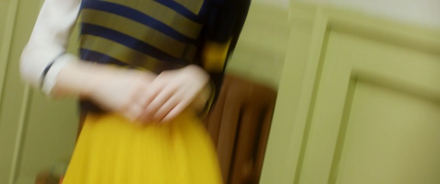 Video Reference: clothing, dress, blue, white, yellow, green, black, day, girl, textile