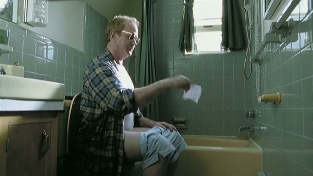 Video Reference: room, plumbing fixture, girl, toilet, bathroom, Person