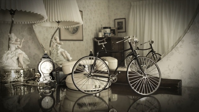 Video Reference: bicycle, black and white, bicycle wheel, snapshot, photography, vehicle, bicycle accessory, monochrome photography, still life photography, monochrome