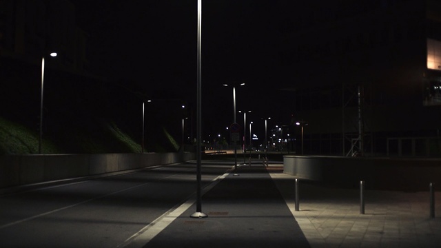 Video Reference: night, street light, infrastructure, darkness, light, atmosphere, lighting, sky, light fixture, line
