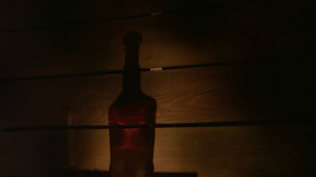 Video Reference: bottle, light, darkness, reflection, lighting, glass bottle, night, light fixture, heat, light bulb