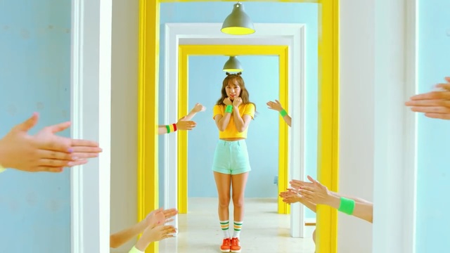 Video Reference: yellow, room, toy, play, interior design, table, toddler, window, product, Person