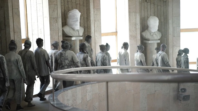 Video Reference: statue, tourist attraction, monument, sculpture, religious institute, Person