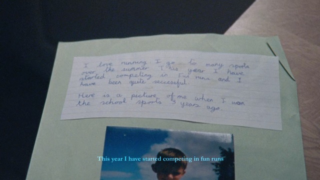 Video Reference: blue, text, handwriting, paper, material, font, document, writing, paper product