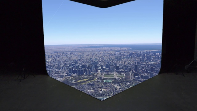 Video Reference: Sky, Blue, Daytime, Aerial photography, Atmosphere, Architecture, City, Horizon, Metropolitan area, Urban area