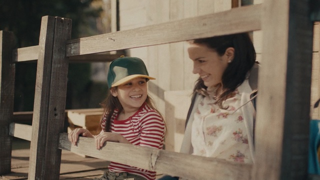 Video Reference: People, Child, Fun, Headgear, Vacation, Photography, Wood, Smile, Daughter