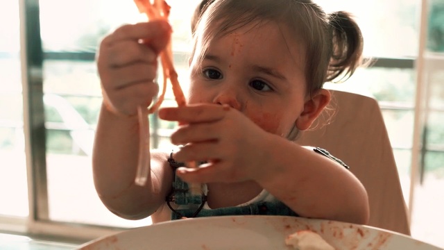 Video Reference: Child, Eating, Toddler, Finger, Thumb
