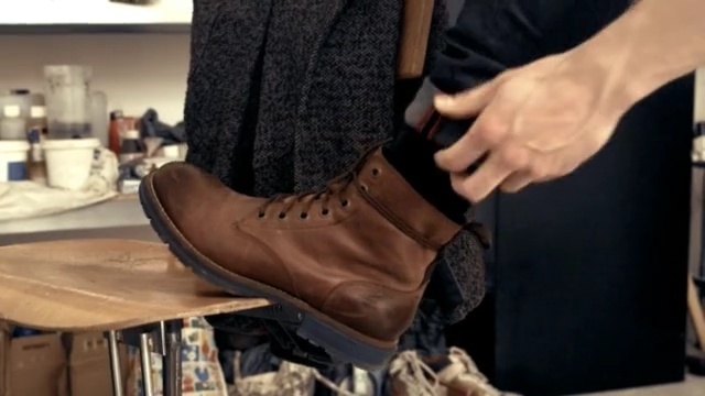 Video Reference: footwear, shoe, outdoor shoe, boot, Person