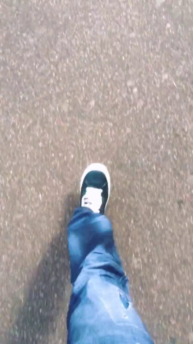 Video Reference: Footwear, Leg, Shoe, Foot, Ankle, Asphalt, Human leg, Jeans, Shadow