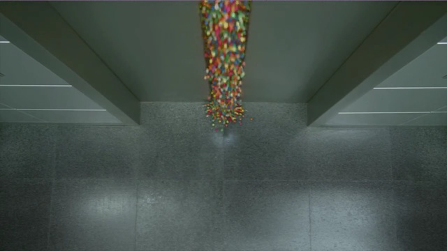 Video Reference: green, ceiling, wall, light, floor, architecture, structure, daylighting, lighting, line