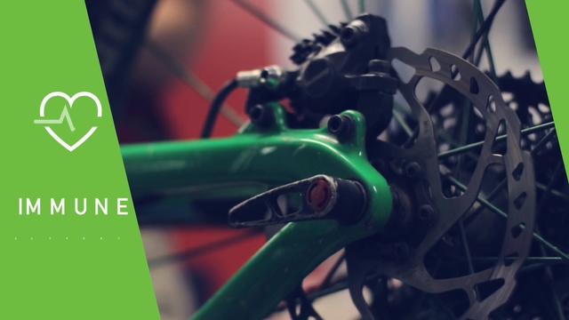 Video Reference: green, bicycle, wheel, technology, font, bicycle accessory, graphics, product, graphic design, tire