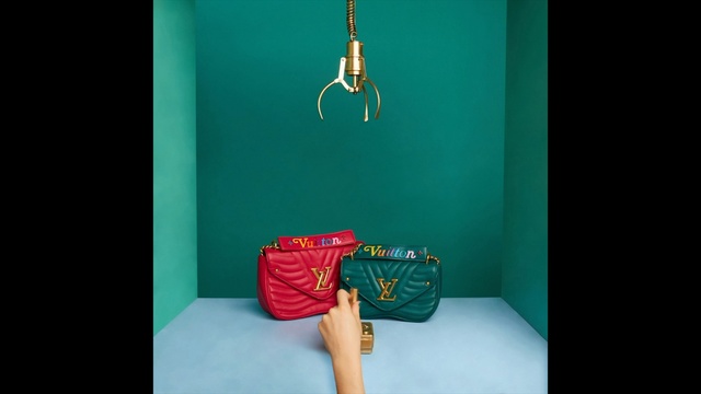 Video Reference: blue, green, turquoise, teal, turquoise, handbag, product, table, Person