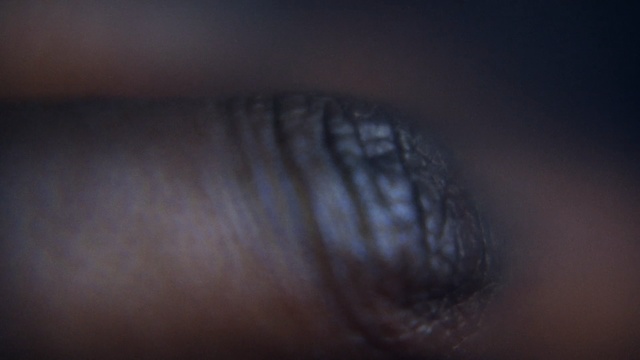 Video Reference: close up, macro photography, darkness, light, photography, atmosphere, hand, finger, mouth, facial hair, Person