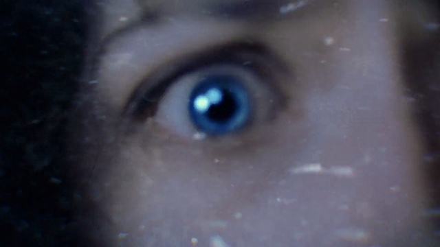 Video Reference: Eye, Face, Iris, Blue, Eyebrow, Close-up, Eyelash, Organ, Head, Nose