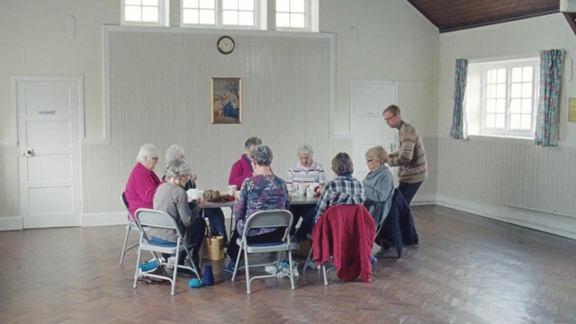 Video Reference: room, house, community, senior citizen, flooring, floor, home, recreation, retirement home, table