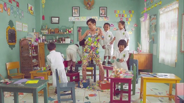 Video Reference: room, kindergarten, school, classroom, interior design, Person