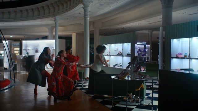 Video Reference: exhibition, interior design, boutique, Person