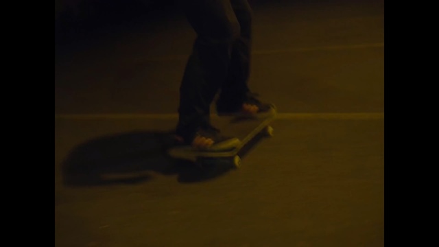 Video Reference: footwear, mode of transport, skateboarding equipment and supplies, darkness, skateboard, sports equipment, night, shoe, floor, skateboarder