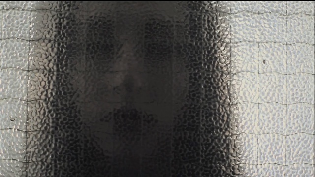 Video Reference: black, close up, pattern, line, design, facial hair, font, symmetry, Person