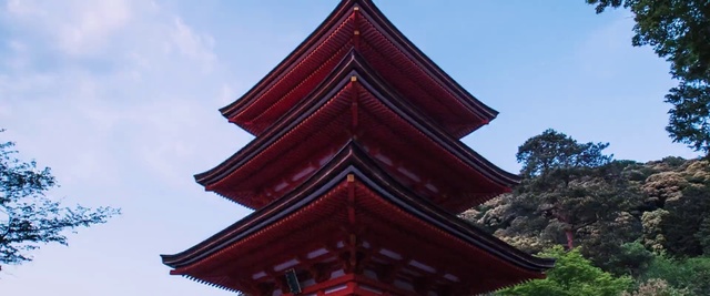Video Reference: Chinese architecture, Pagoda, Japanese architecture, Architecture, Red, Temple, Place of worship, Tower, Shrine, Shinto shrine