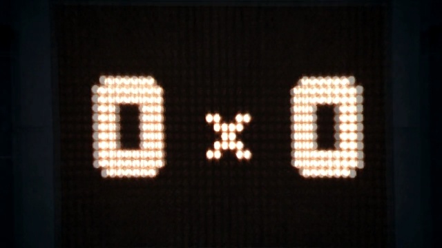 Video Reference: text, light, lighting, font, light fixture, darkness