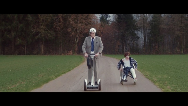 Video Reference: nature, photograph, green, mammal, vertebrate, day, segway, mode of transport, vehicle, grass, Person