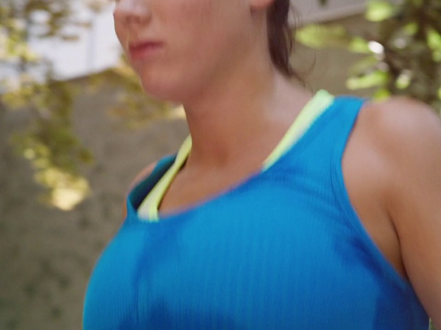 Video Reference: Shoulder, Blue, Cobalt blue, Electric blue, Neck, Joint, Undergarment, Arm, Sportswear, Chest