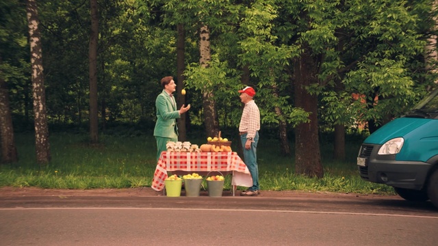 Video Reference: car, green, nature, vehicle, plant, tree, mode of transport, infrastructure, road, path