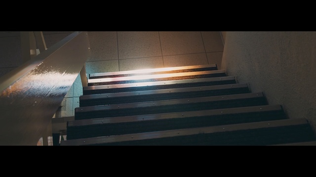 Video Reference: light, stairs, floor, wood, lighting, darkness, line, daylighting, shadow, sunlight