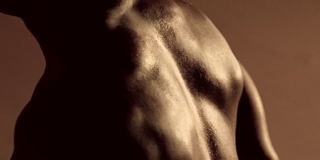 Video Reference: Shoulder, Joint, Arm, Neck, Close-up, Black-and-white, Human body, Photography, Muscle, Back