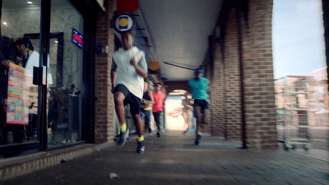 Video Reference: Pedestrian, Urban area, Snapshot, Street, Infrastructure, Recreation, Running, Walking, Road, Photography, Person