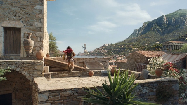Video Reference: wall, village, tourism, archaeological site, tourist attraction, historic site, sky, outdoor structure, roof, landscape, Person