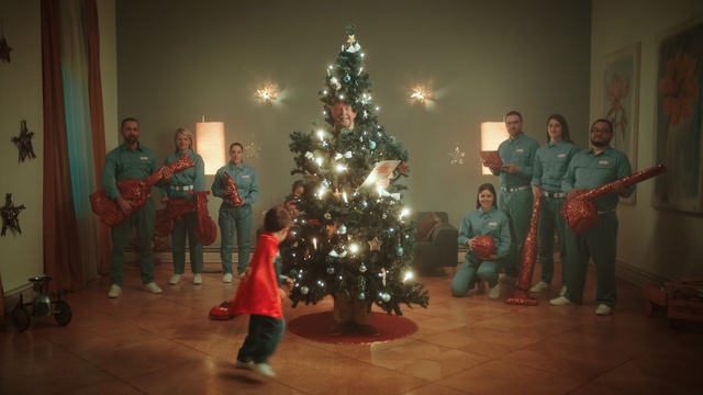 Video Reference: Christmas tree, Christmas ornament, Christmas, Photograph, Tree, Christmas decoration, Social group, Standing, Tradition, Fun, Person