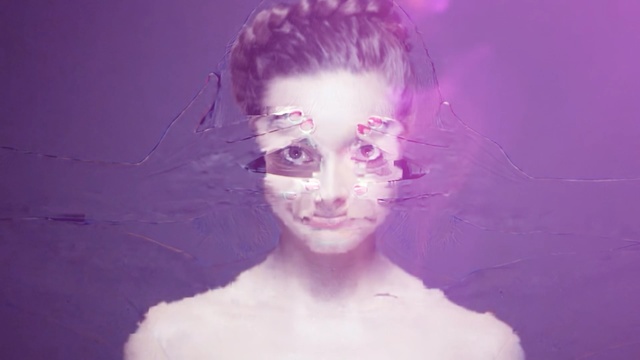 Video Reference: face, purple, pink, violet, beauty, nose, eyebrow, head, forehead, close up, Person