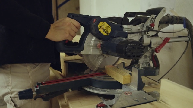 Video Reference: Miter saw, Mitre saws, Tool, Machine, Fictional character