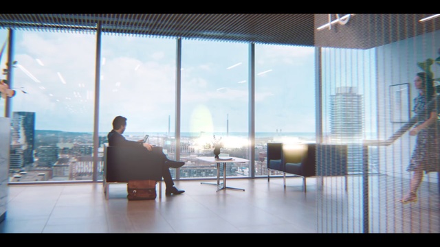 Video Reference: Interior design, Architecture, Transparent material, Glass, Furniture, Building, Office, Chair, Daylighting, Design
