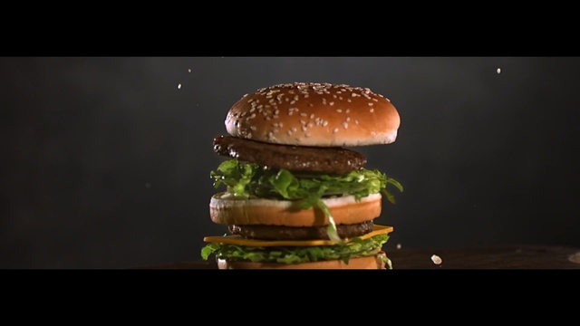 Video Reference: hamburger, fast food, veggie burger, sandwich, big mac, cheeseburger, junk food, finger food, whopper, still life photography