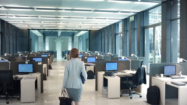 Video Reference: Office, Building, Job, Company, Furniture, Room, Factory, Interior design, Computer, Desk