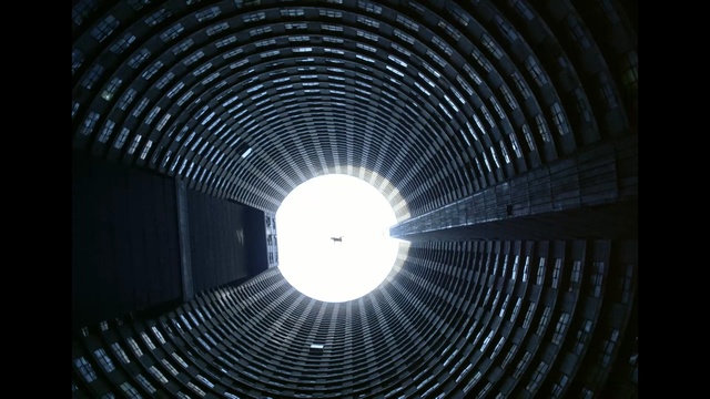 Video Reference: Black, Light, Monochrome, Circle, Tunnel, Infrastructure, Darkness, Black-and-white, Architecture, Symmetry