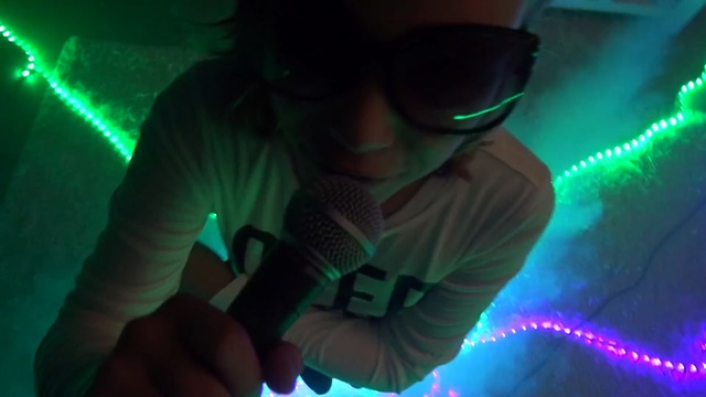 Video Reference: green, light, underwater, neon, technology, laser, event, Person