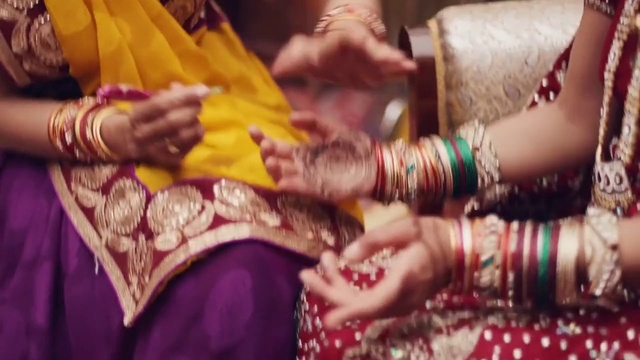 Video Reference: Ceremony, Mehndi, Marriage, Tradition, Ritual, Pattern, Design, Sari, Hand, Event